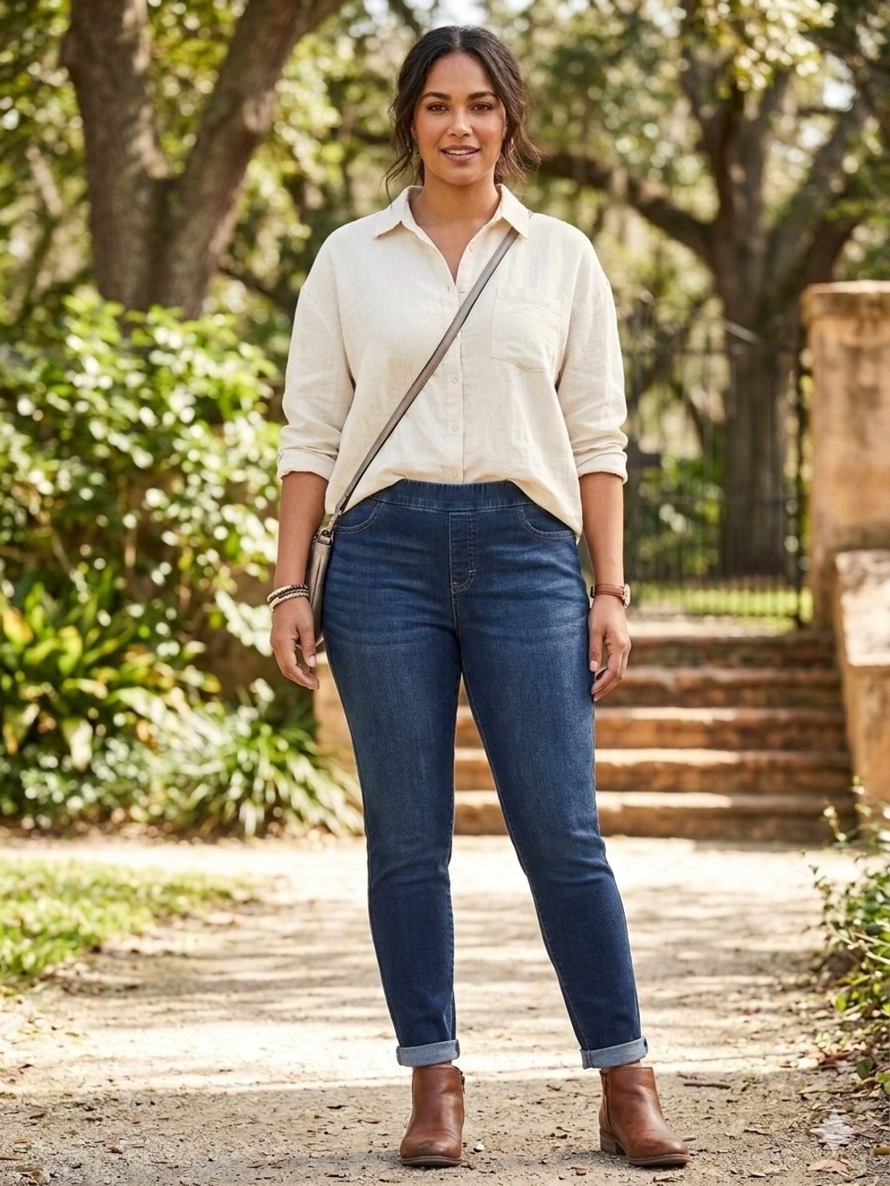 EVRI Indigo Blue Stretch Jeggings - Slim Waistband - Picture 13 of 13